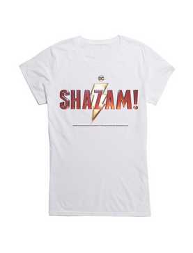 DC Comics Shazam! Name Logo Girls T-Shirt, WHITE, hi-res