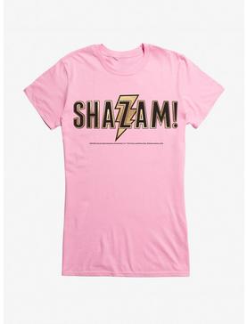 DC Comics Shazam! Gold Name Logo Girls T-Shirt, CHARITY PINK, hi-res