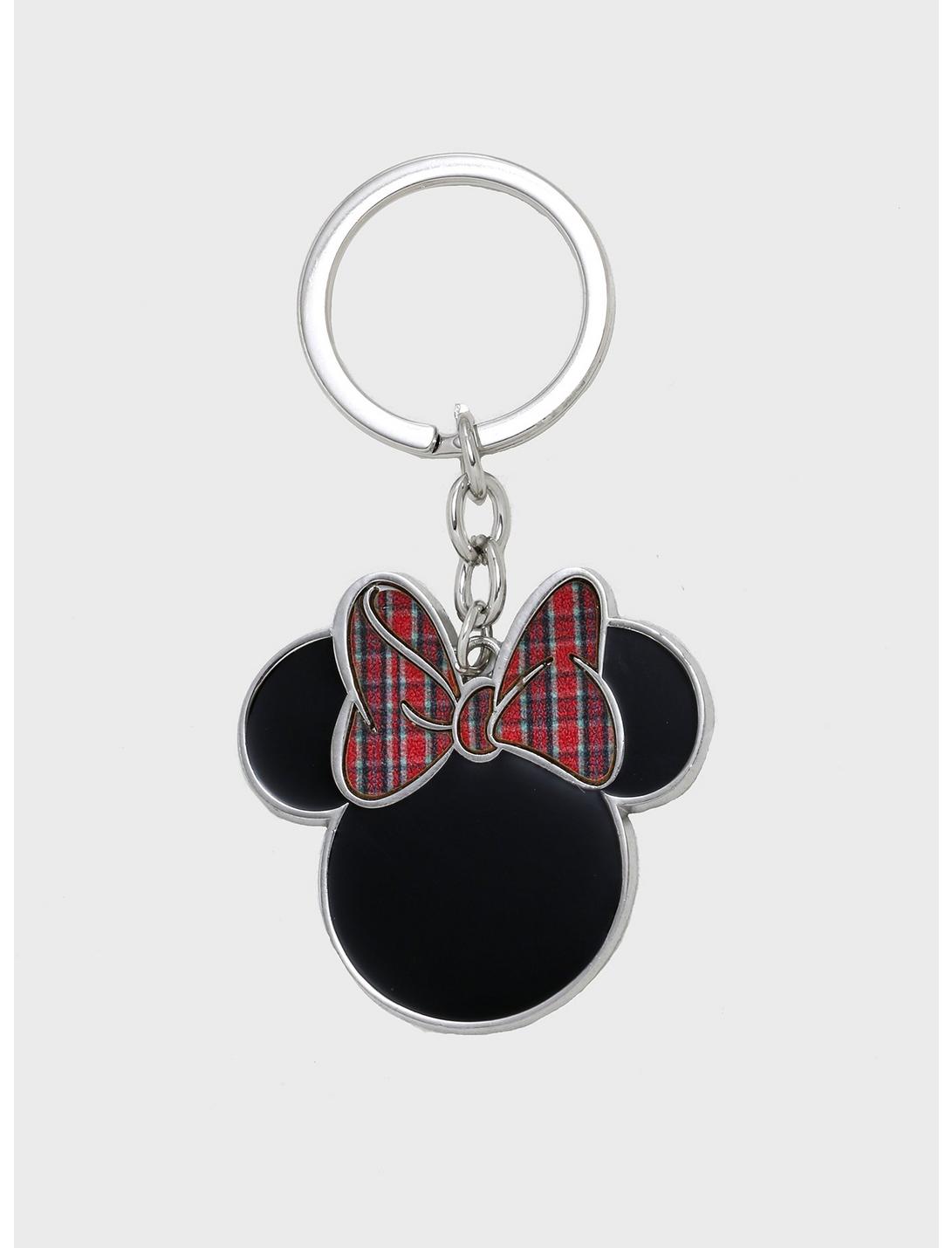 Loungefly Disney Minnie Mouse Plaid Bow Enamel Keychain - BoxLunch Exclusive, , hi-res