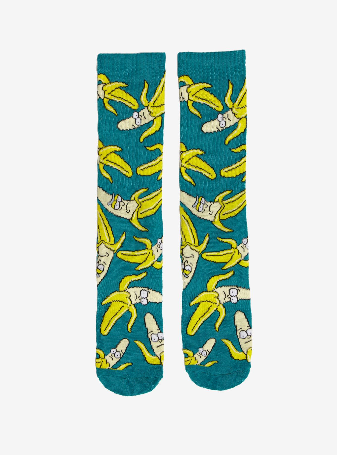 Rick and Morty Banana Crew Socks, , hi-res