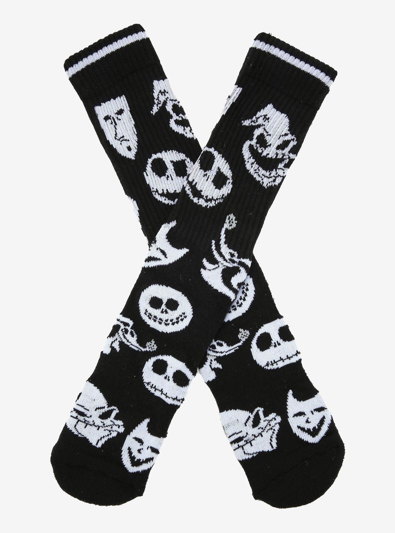 Disney The Nightmare Before Christmas Heads Crew Socks - BoxLunch Exclusive, , hi-res