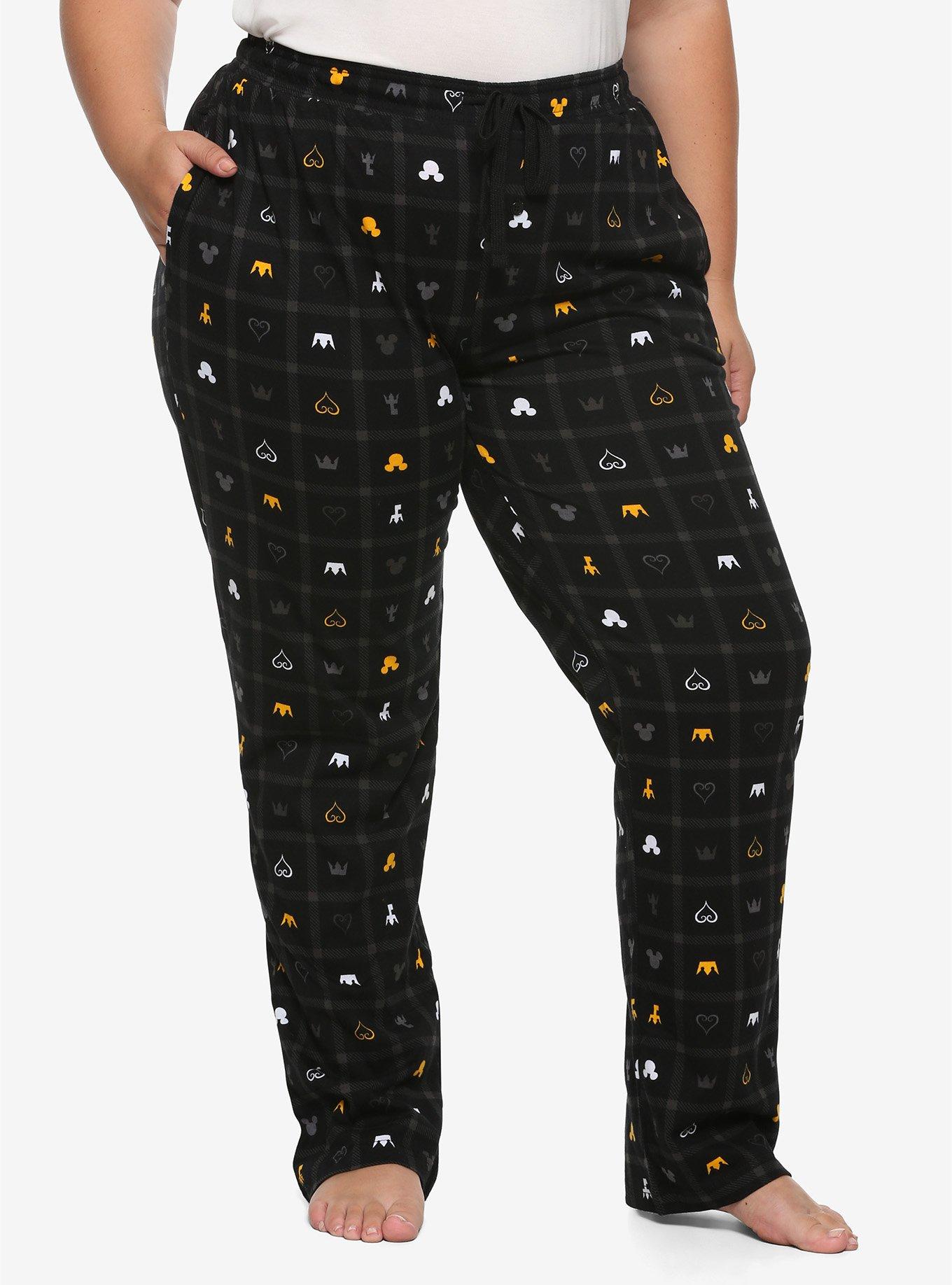 Disney Kingdom Hearts Icon Grid Girls Pajama Pants Plus Size