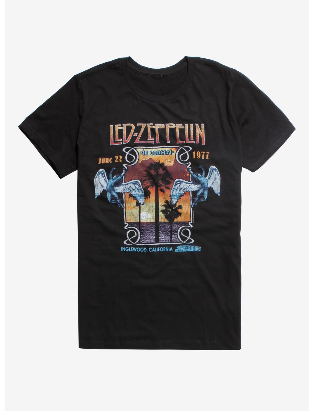 Led Zeppelin 1977 Live In Concert T-Shirt, BLACK, hi-res