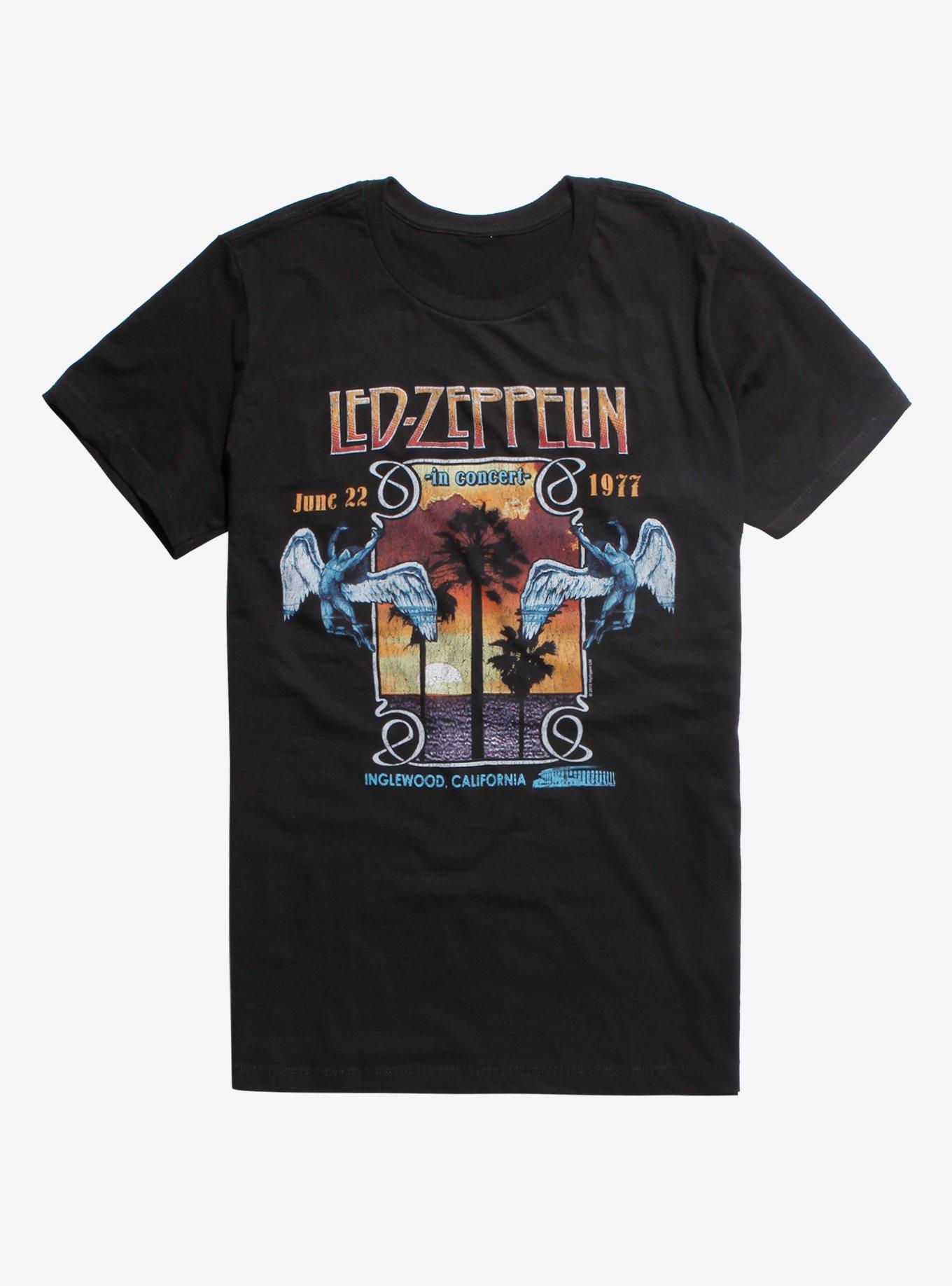 Led Zeppelin 1977 Live In Concert T-Shirt, BLACK, hi-res