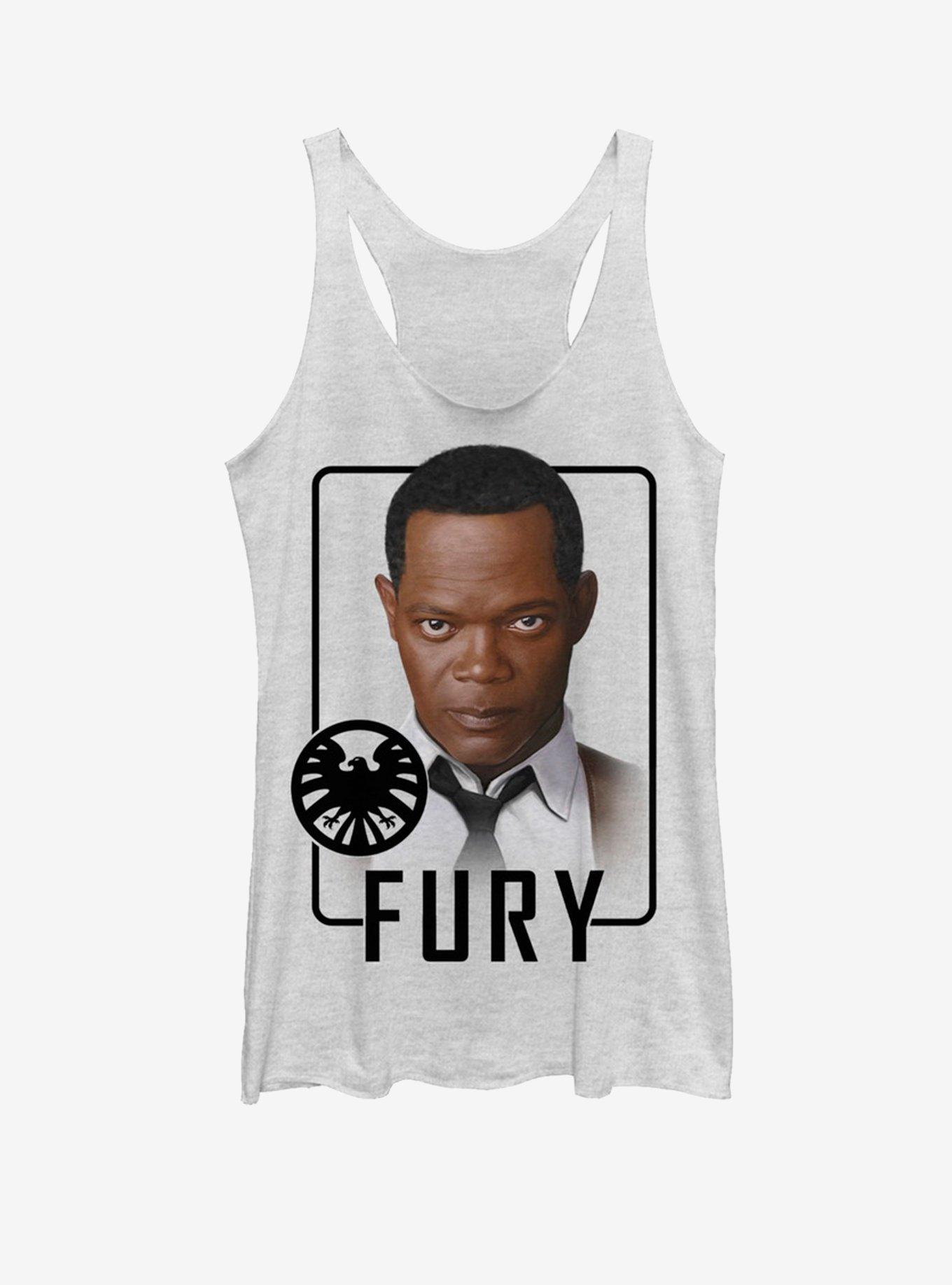 Marvel Captain Marvel Fury ID Girls Tank, WHITE HTR, hi-res