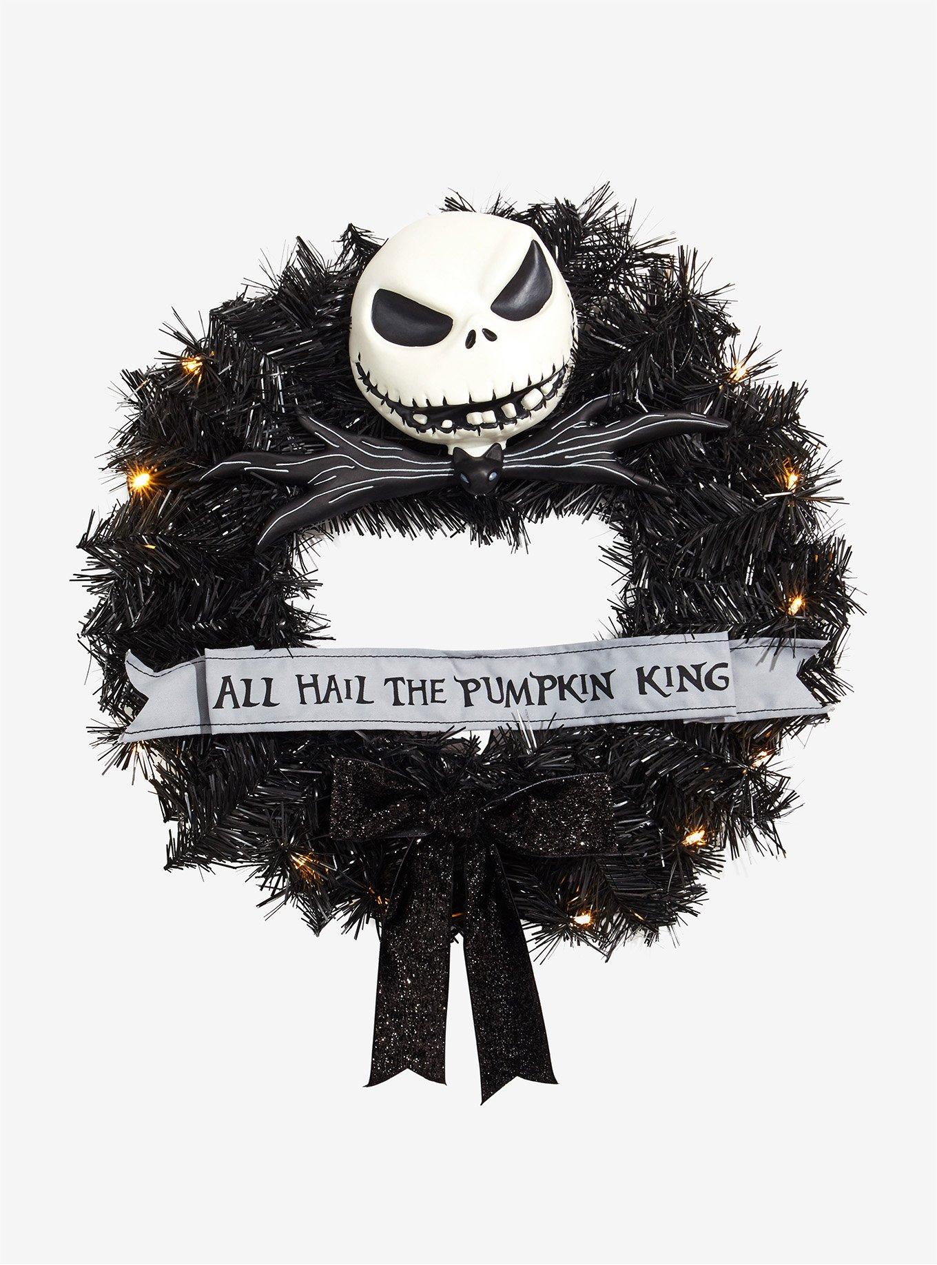 Disney The Nightmare Before Christmas Pumpkin King Light-Up Wreath, , hi-res