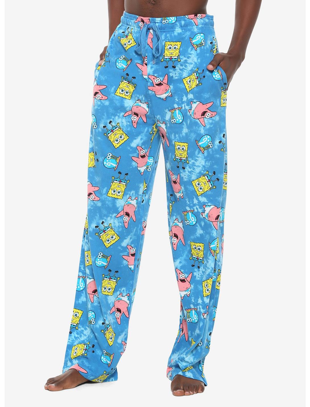 SpongeBob SquarePants Blue Tie-Dye Pajama Pants, TIE DYE, hi-res