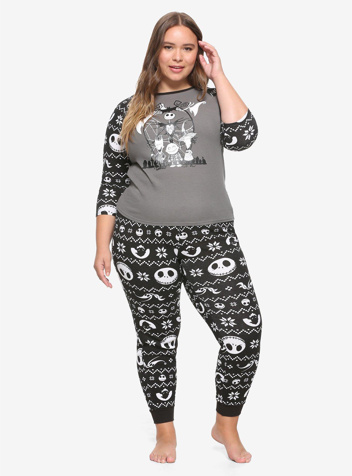 The Nightmare Before Christmas Fair Isle Girls Thermal Sleep Set Plus Size, MULTI, hi-res