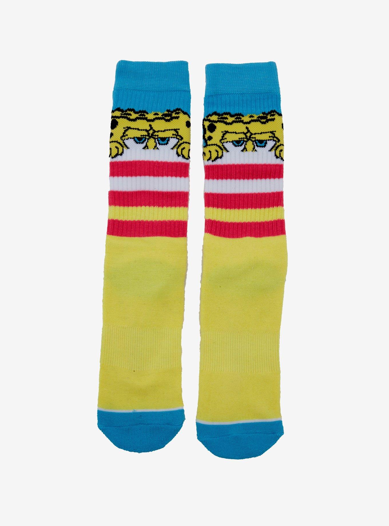 SpongeBob SquarePants Striped Crew Socks, , hi-res