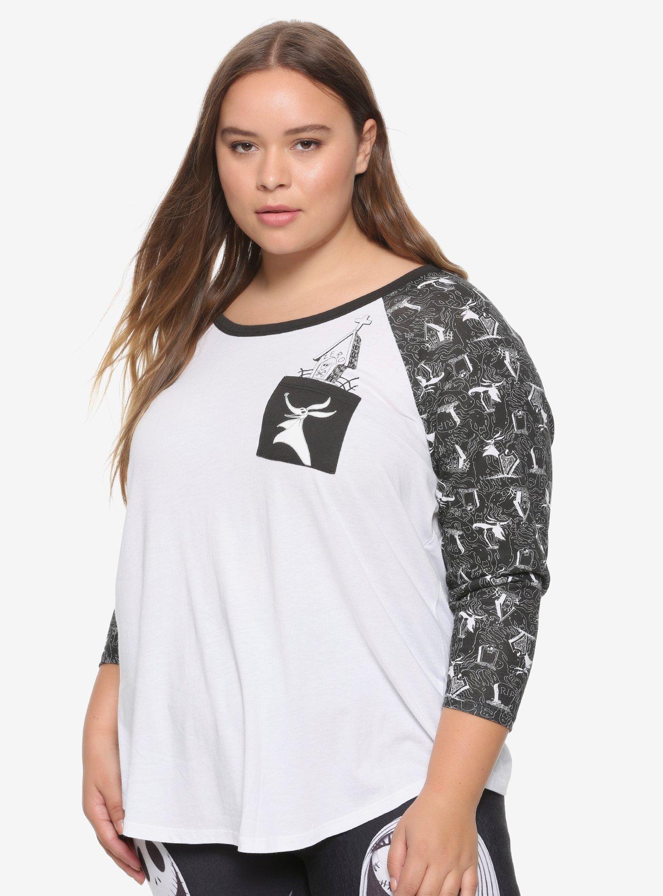 The Nightmare Before Christmas Zero Raglan Plus Size, MULTI, hi-res
