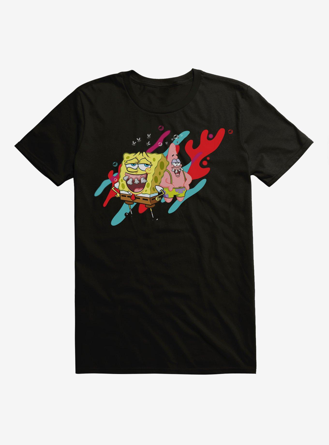 SpongeBob SquarePants SpongeBob SquarePants and Patrick Teeth Black T-Shirt, , hi-res