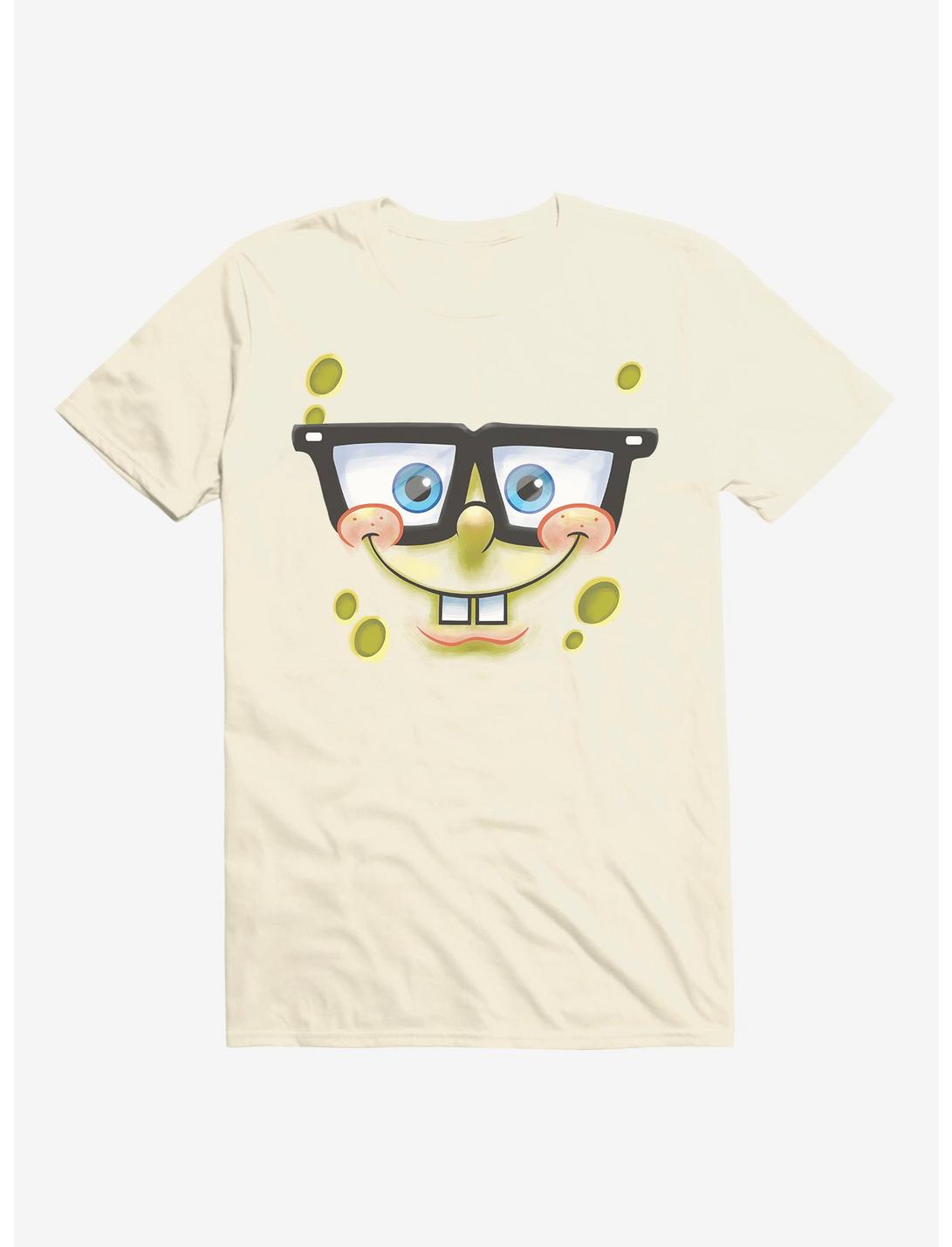 SpongeBob SquarePants Face Glasses T-Shirt, NATURAL, hi-res