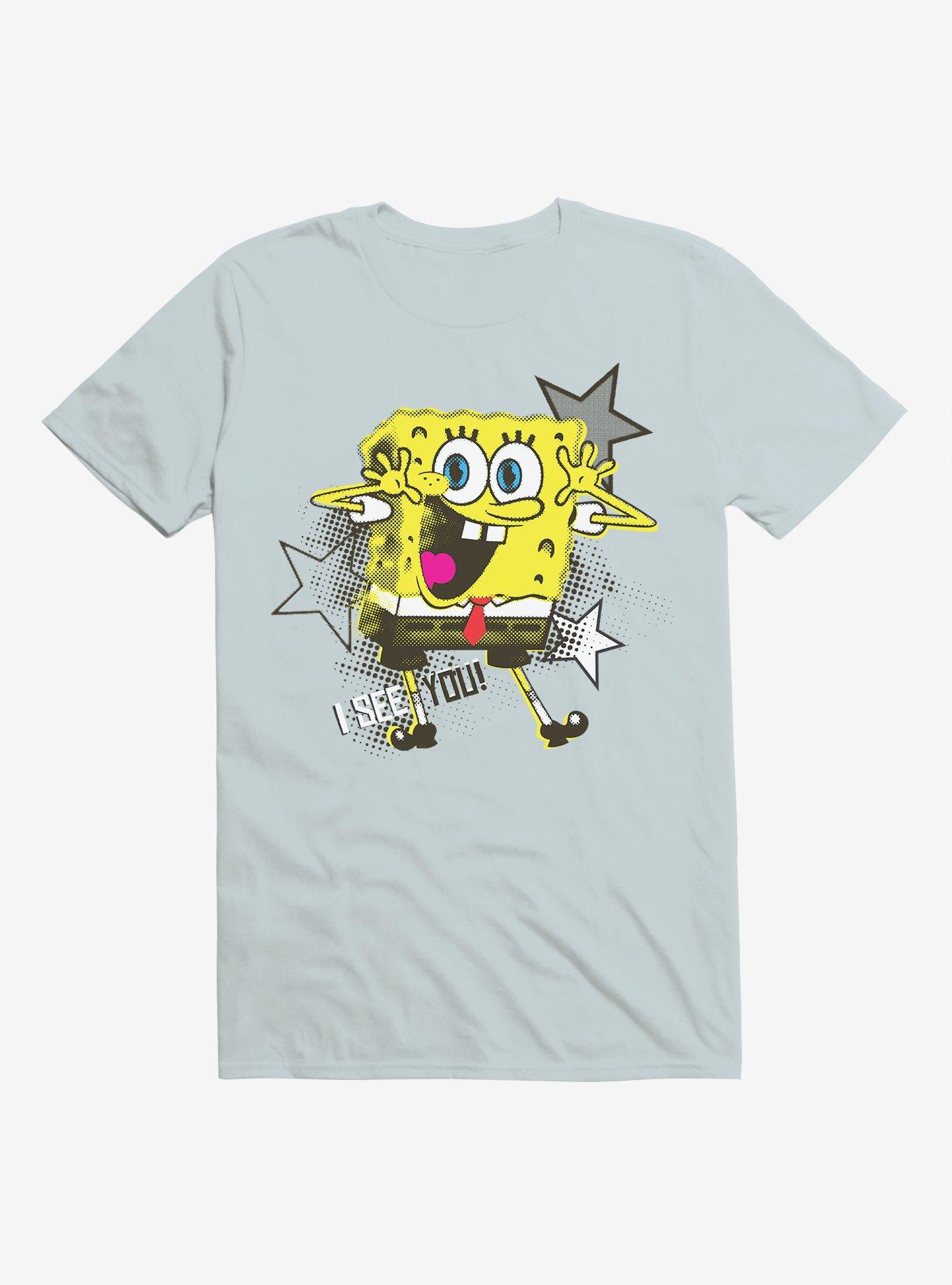 Light Grey SpongeBob SquarePants I See You Stars T-Shirt | BoxLunch ...