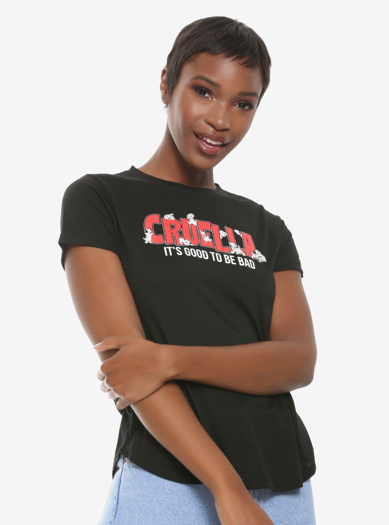 Disney 101 Dalmatians Cruella Good to Be Bad Women's T-Shirt - BoxLunch Exclusive, BLACK, hi-res