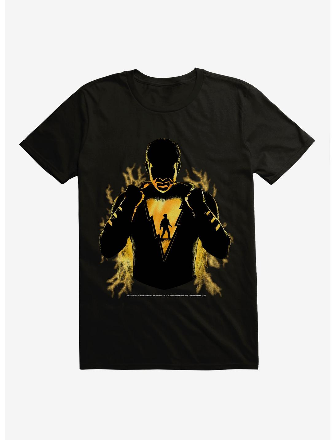 DC Comics Shazam! Billy Shadow Outline Flame T-Shirt, BLACK, hi-res
