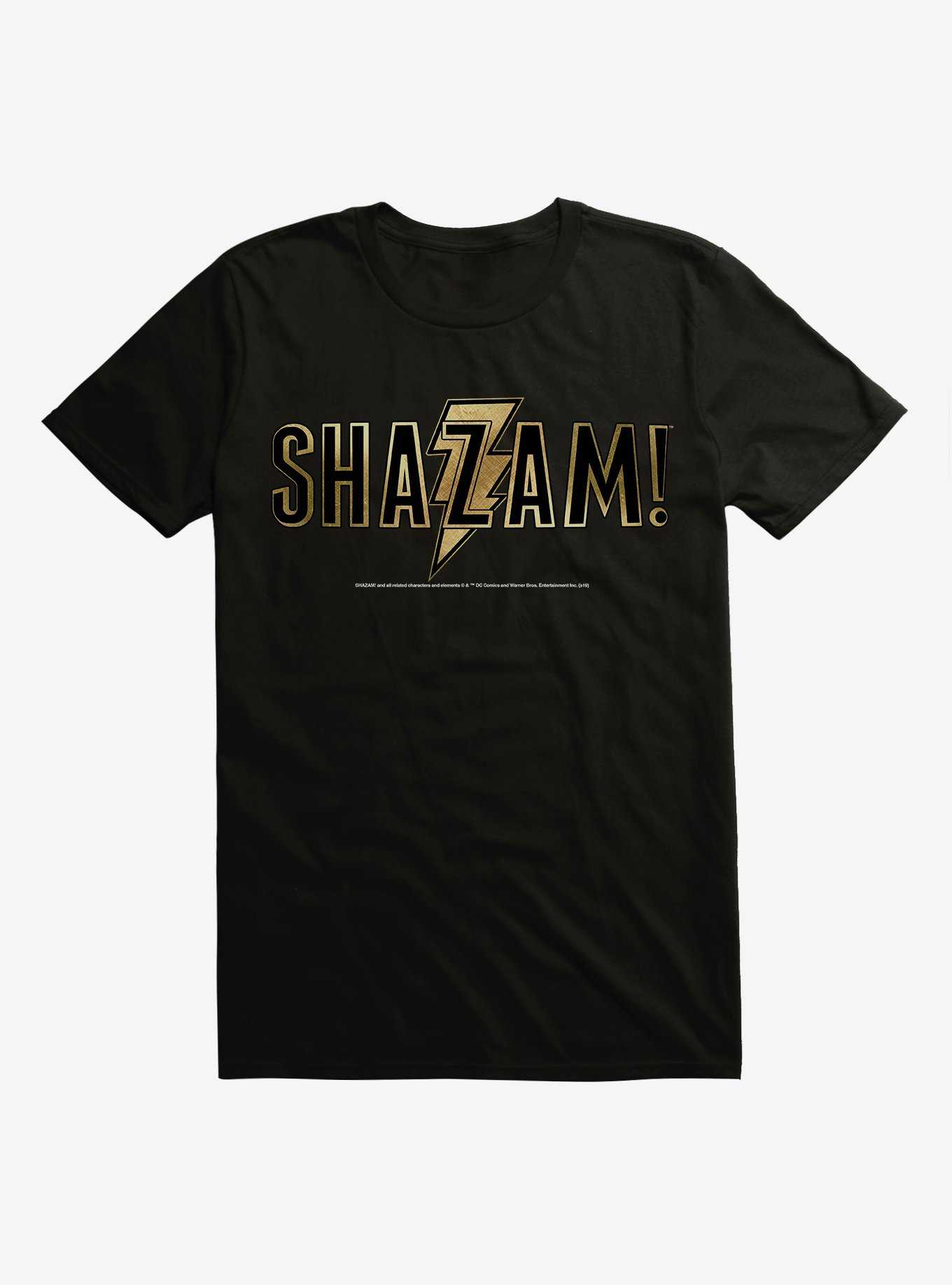 DC Comics Shazam! Gold Name Logo T-Shirt, , hi-res