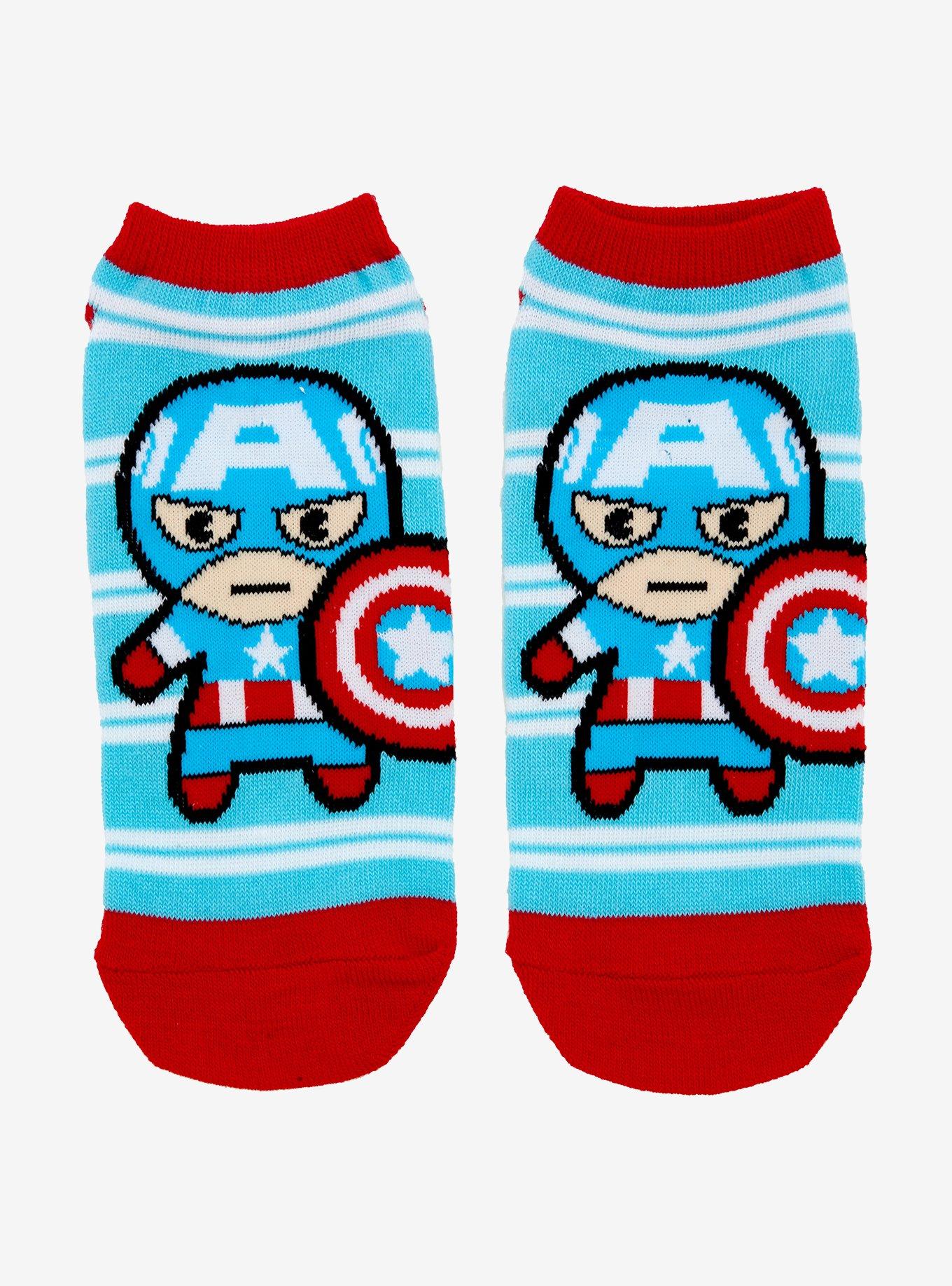 Marvel Avengers Chibi Captain America No-Show Socks, , hi-res