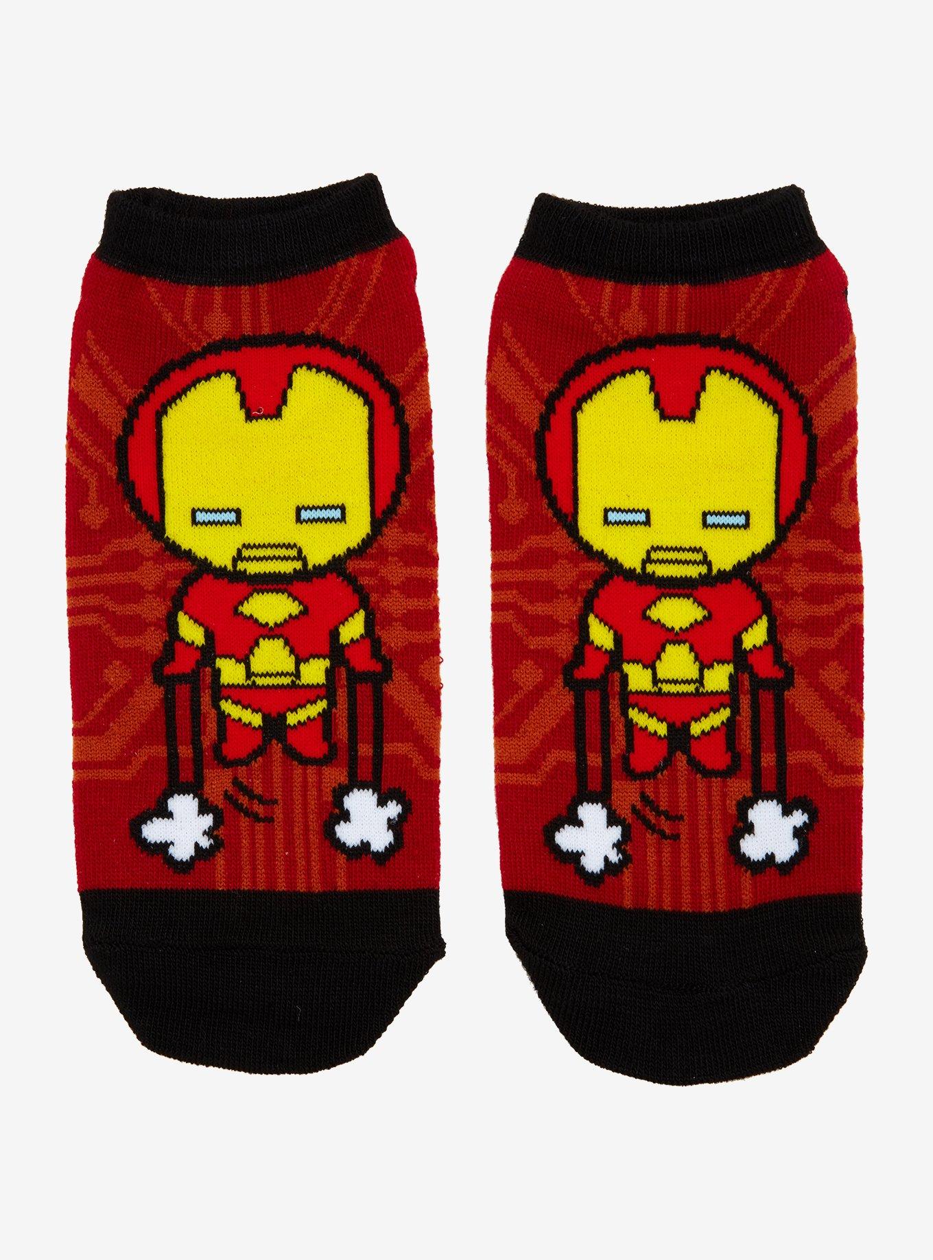 Marvel Avengers Chibi Iron Man No-Show Socks, , hi-res