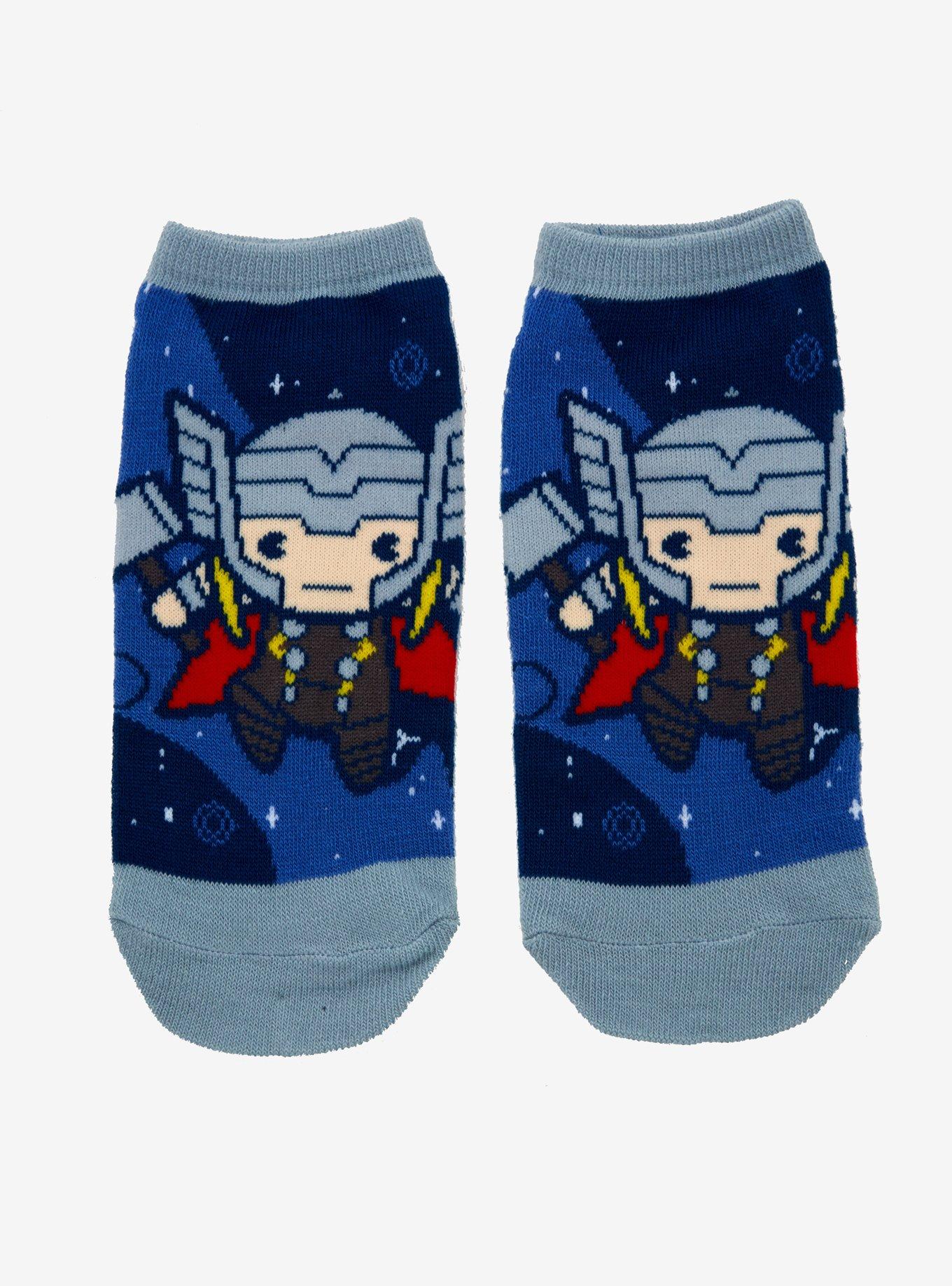 Marvel Avengers Chibi Thor No-Show Socks, , hi-res