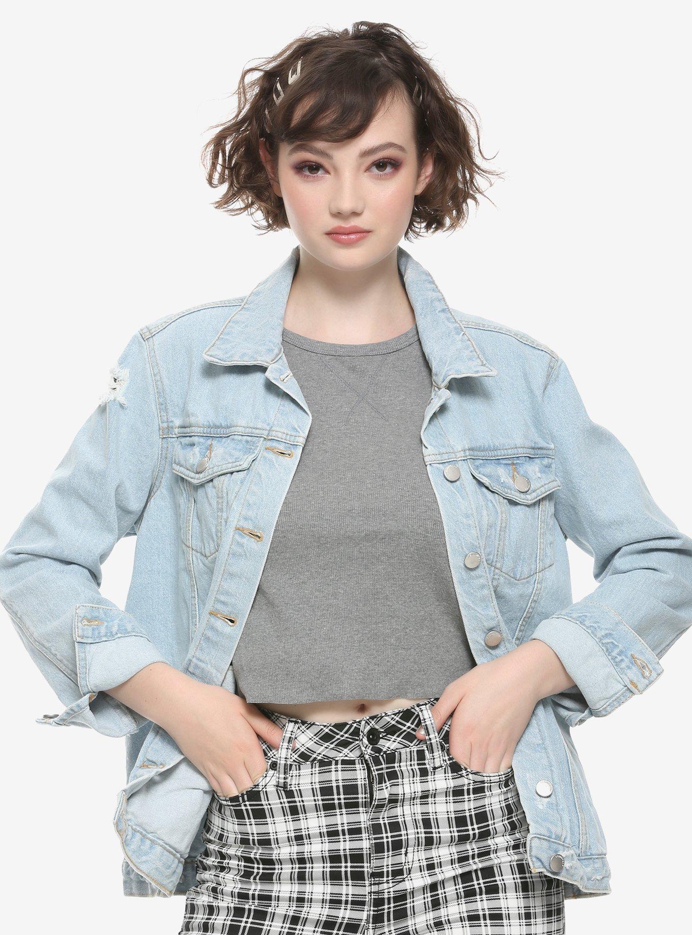 Light Wash Denim Jacket, LIGHT WASH, hi-res