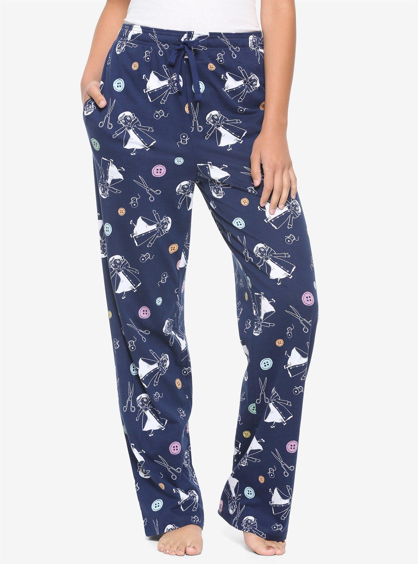 Coraline Button Doll Sleep Pants, NAVY, hi-res
