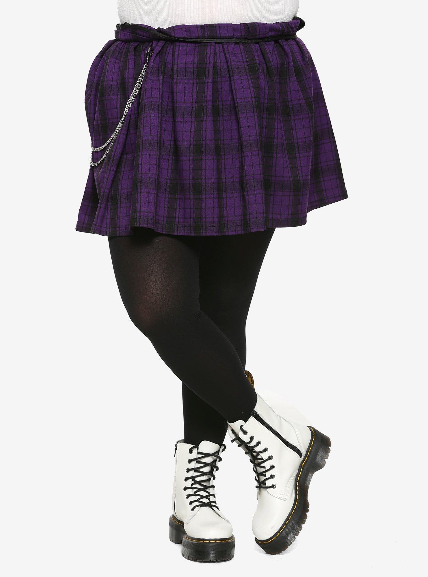 Purple & Black Tights - Adult Plus Size