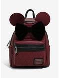 Loungefly Disney Minnie Mouse Burgundy & Velvet Mini Backpack, , hi-res