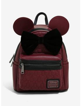 Loungefly Disney Minnie Mouse Burgundy & Velvet Mini Backpack, , hi-res