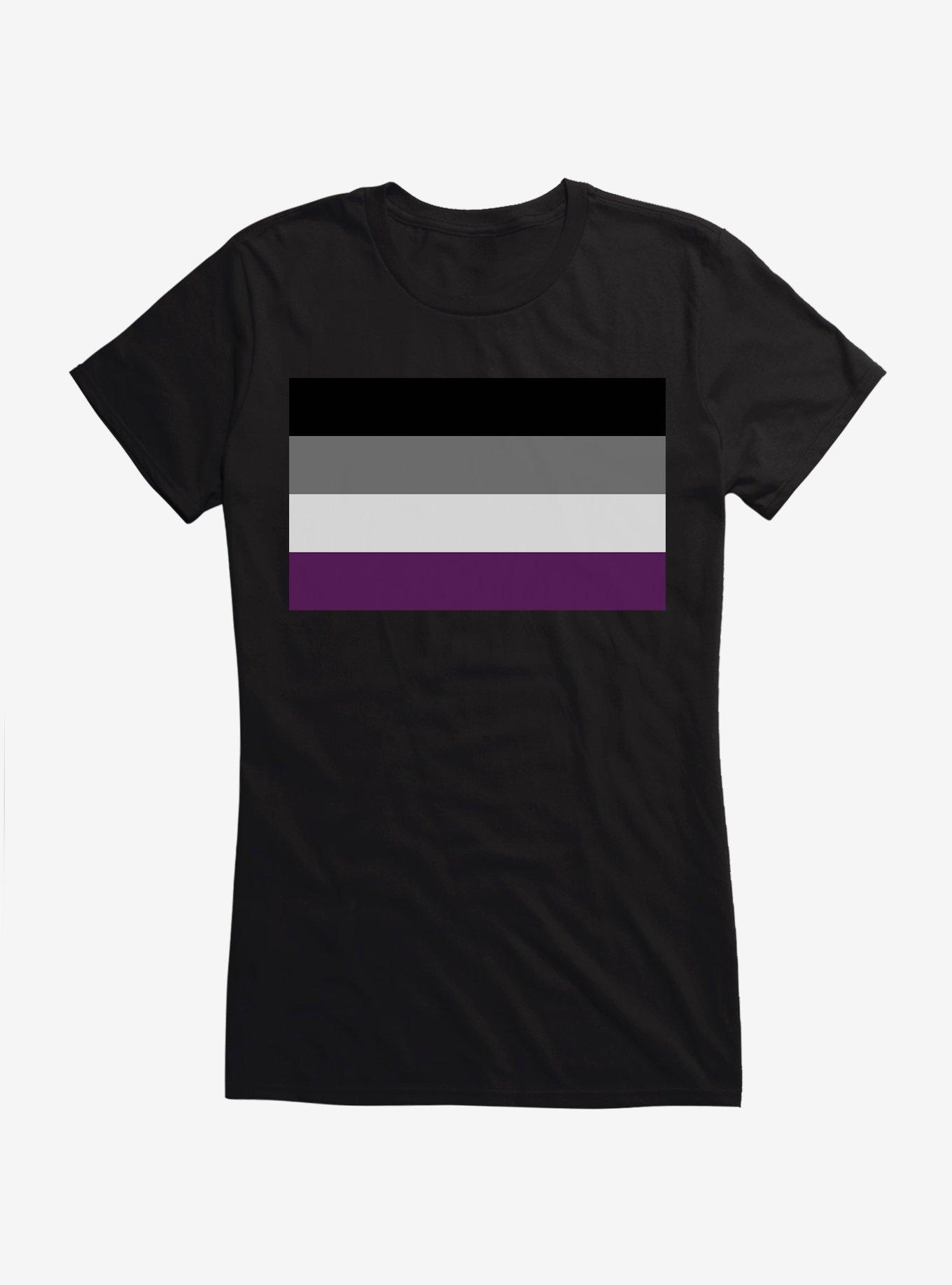 Pride Asexual Flag Girls T-Shirt, BLACK, hi-res
