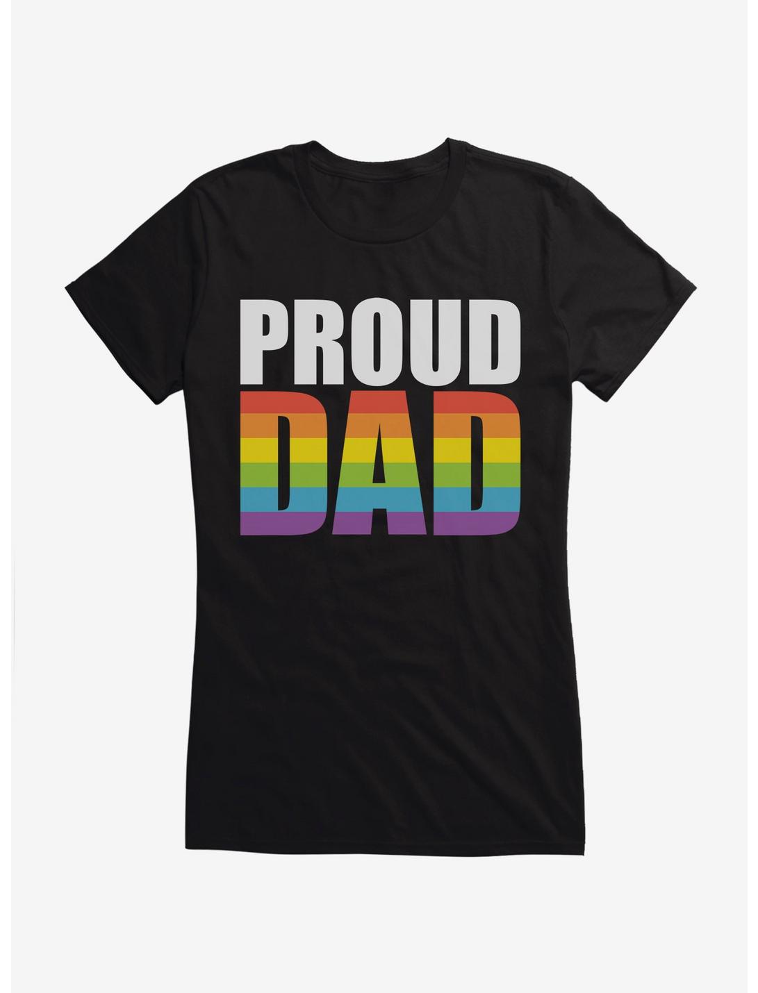 Pride Proud Dad Girls T-Shirt, BLACK, hi-res