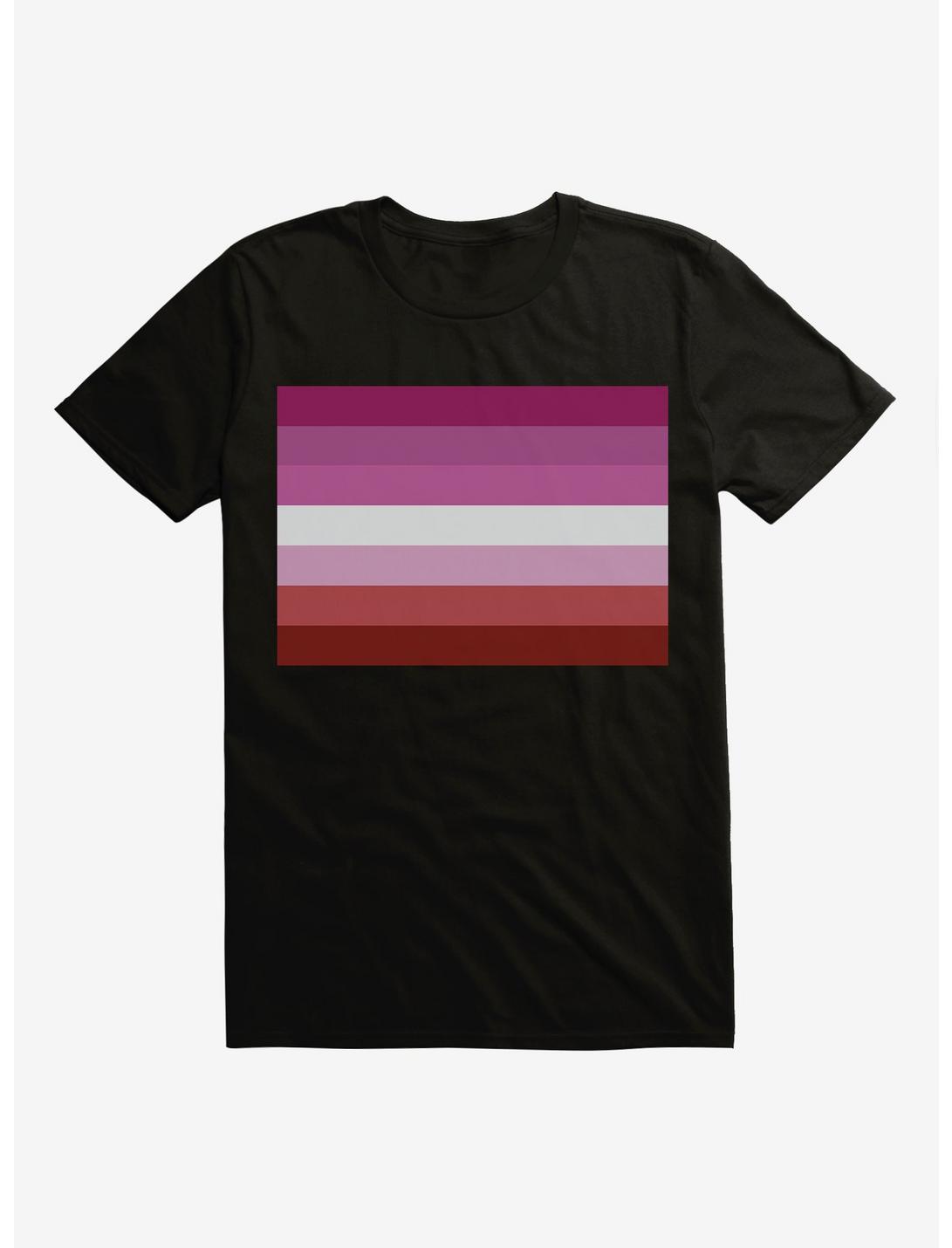 Pride Lesbian Flag T-Shirt, BLACK, hi-res