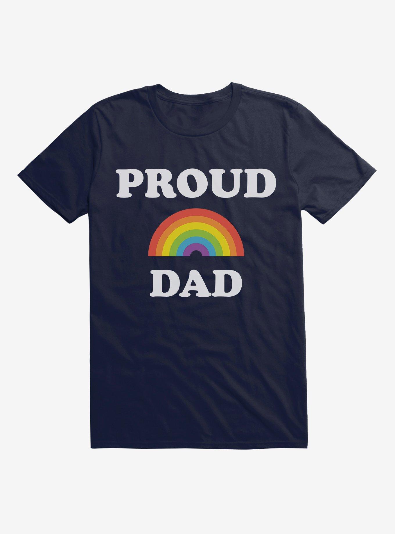 Pride Proud Rainbow Dad T-Shirt, NAVY, hi-res