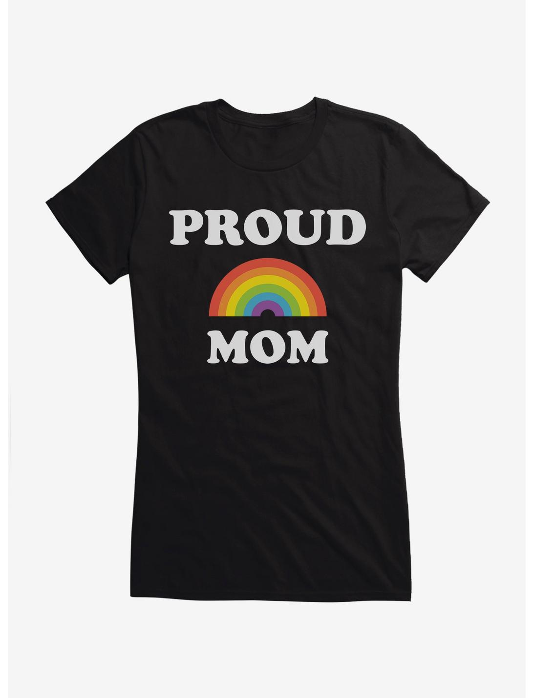 Pride Proud Rainbow Mom Girls T-Shirt, BLACK, hi-res