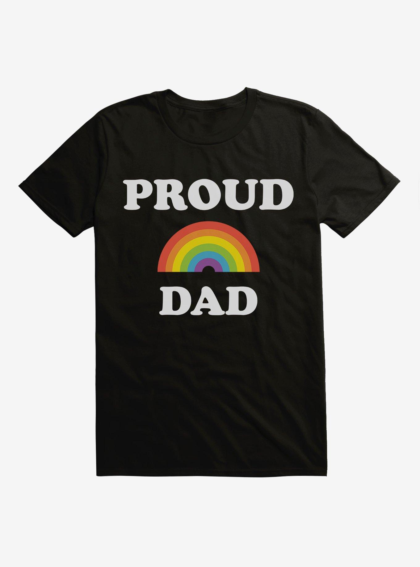 Pride Proud Rainbow Dad T-Shirt, BLACK, hi-res