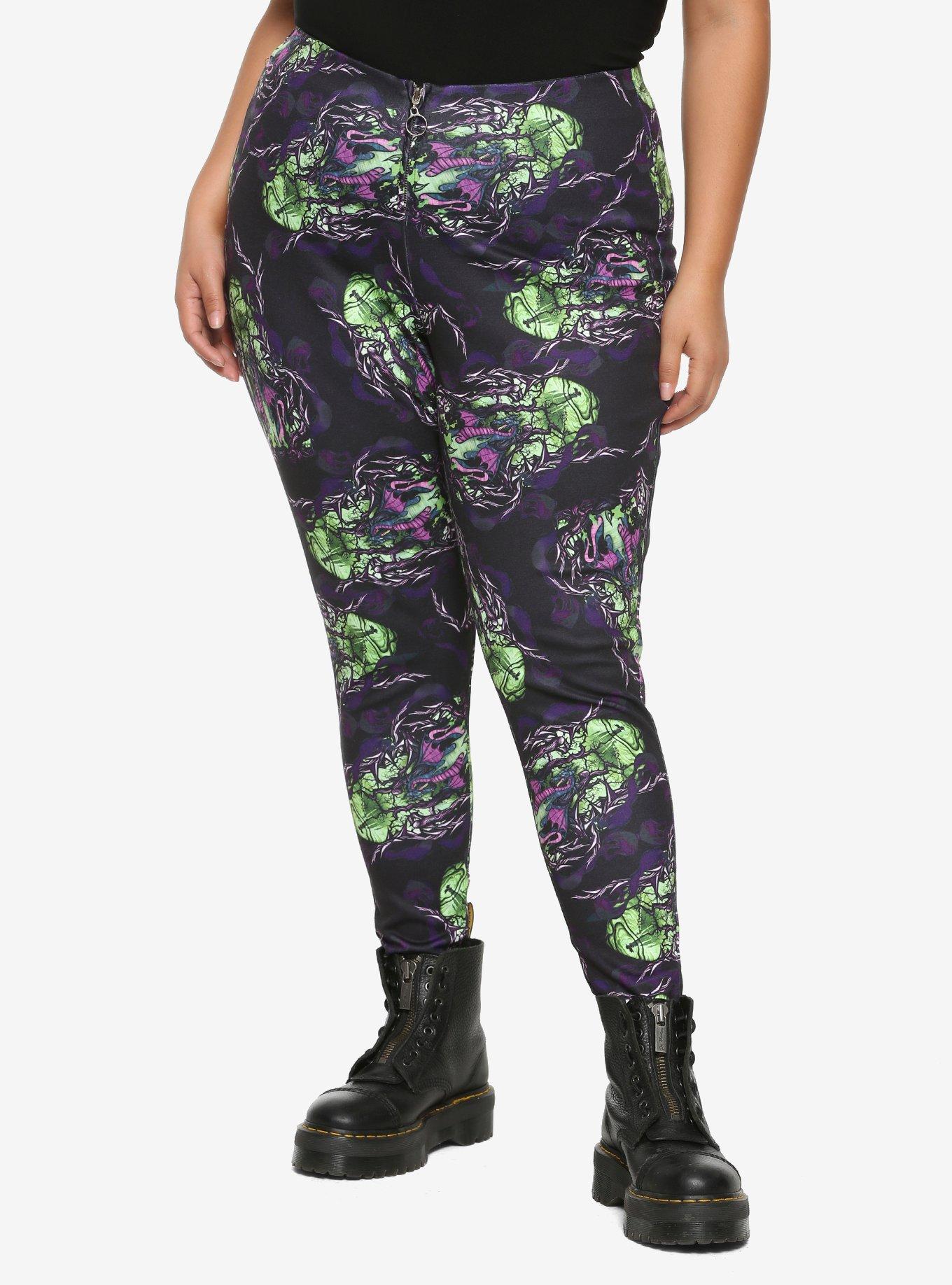 Disney Sleeping Beauty Maleficent Zip-Front O-Ring Leggings Plus Size, MULTI, hi-res