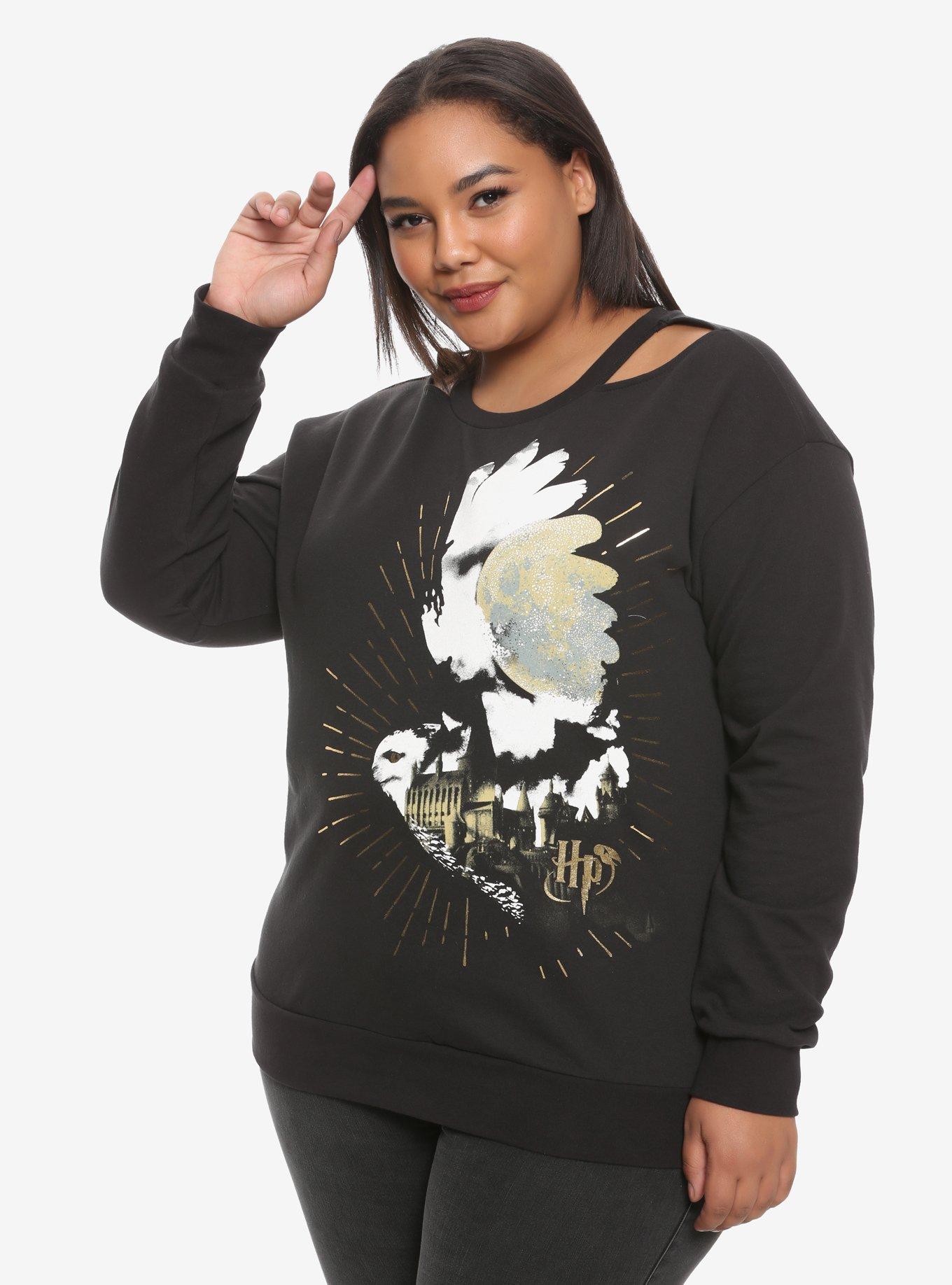 Harry Potter Hedwig Cutout Sweatshirt Plus Size, MULTI, hi-res