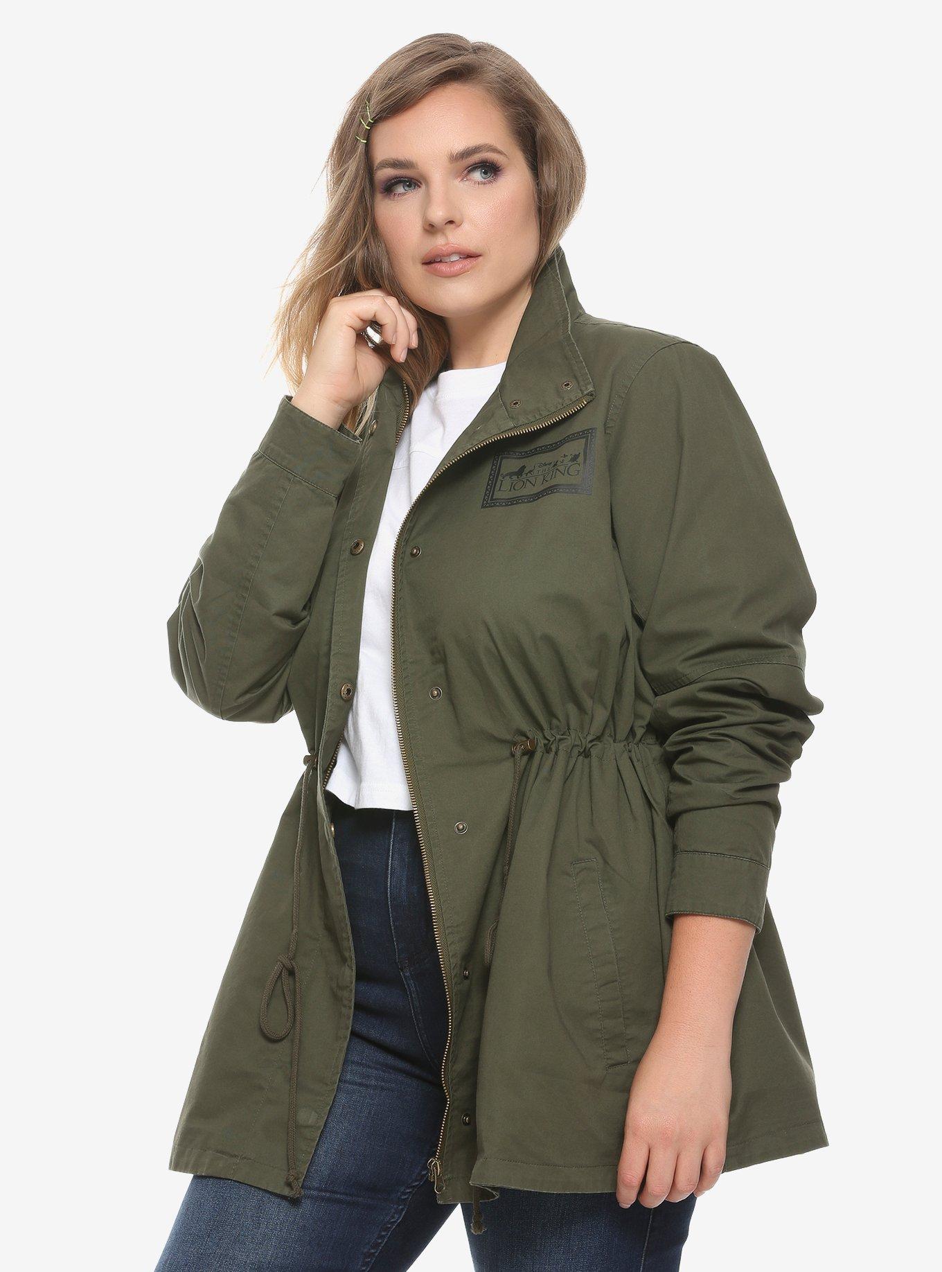 Disney The Lion King Simba Drawing Cargo Jacket Plus Size, GREEN, hi-res
