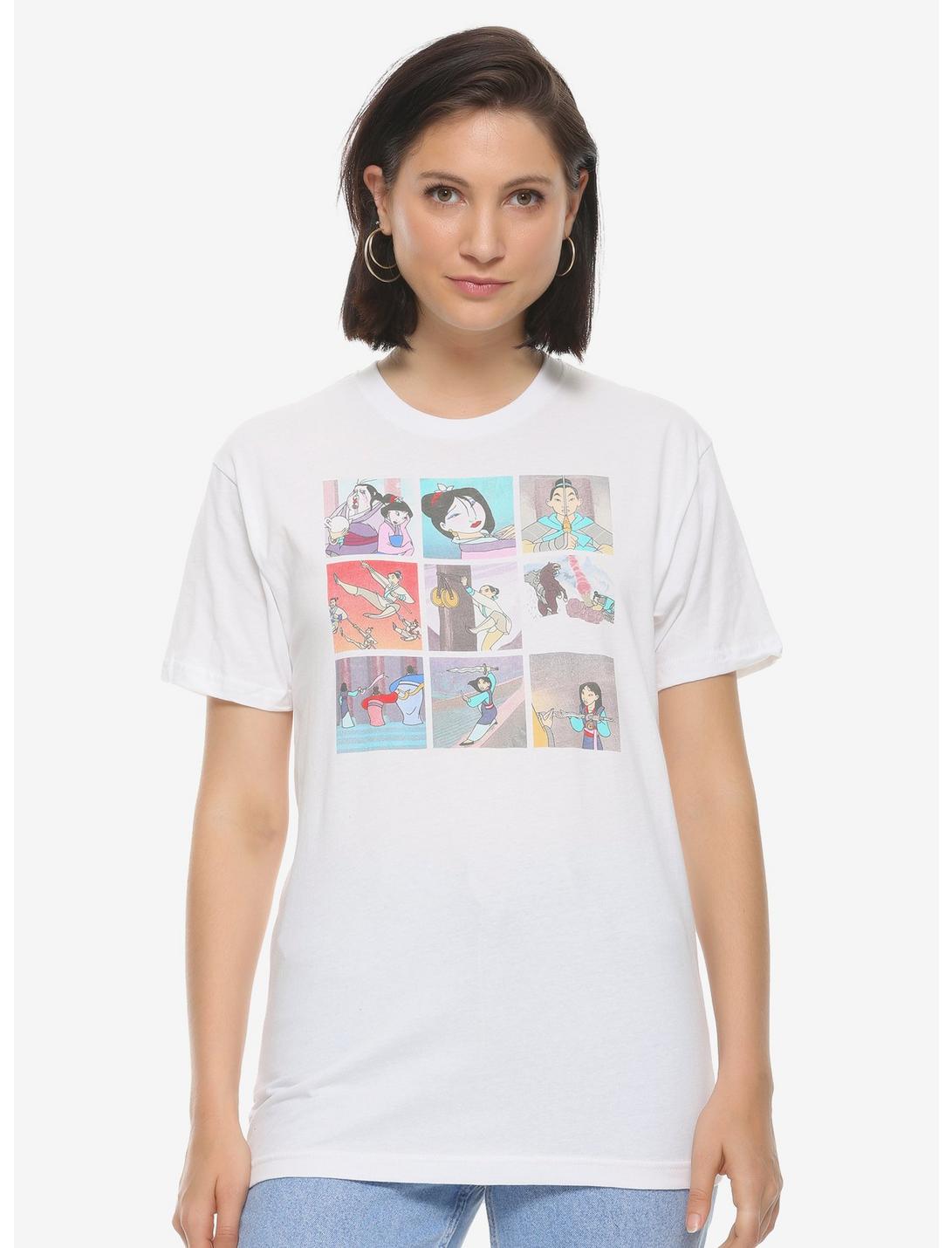 Disney Mulan Cinematic Collage Women's T-Shirt - BoxLunch Exclusive, WHITE, hi-res