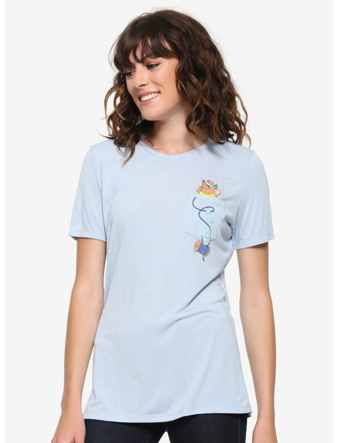 Disney Cinderella Gus Gus Pocket Women's T-Shirt - BoxLunch Exclusive, BLUE, hi-res