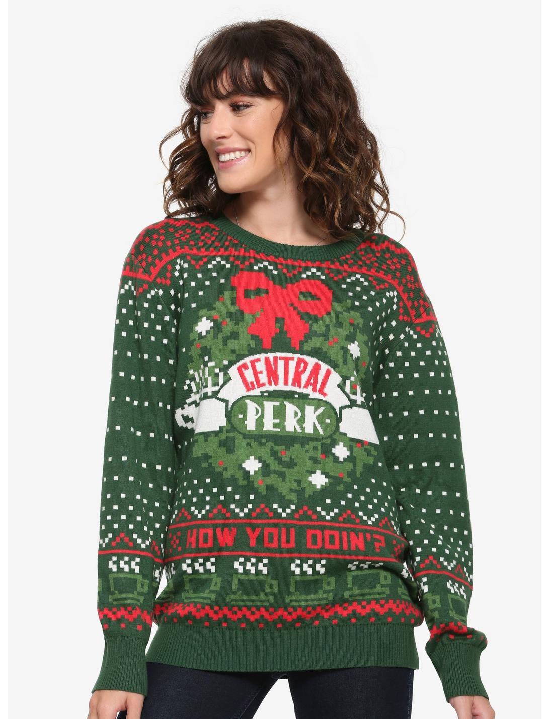 Friends Central Perk Ugly Holiday Sweater - BoxLunch Exclusive, GREEN, hi-res