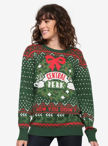 Friends Central Perk Ugly Holiday Sweater BoxLunch Exclusive BoxLunch