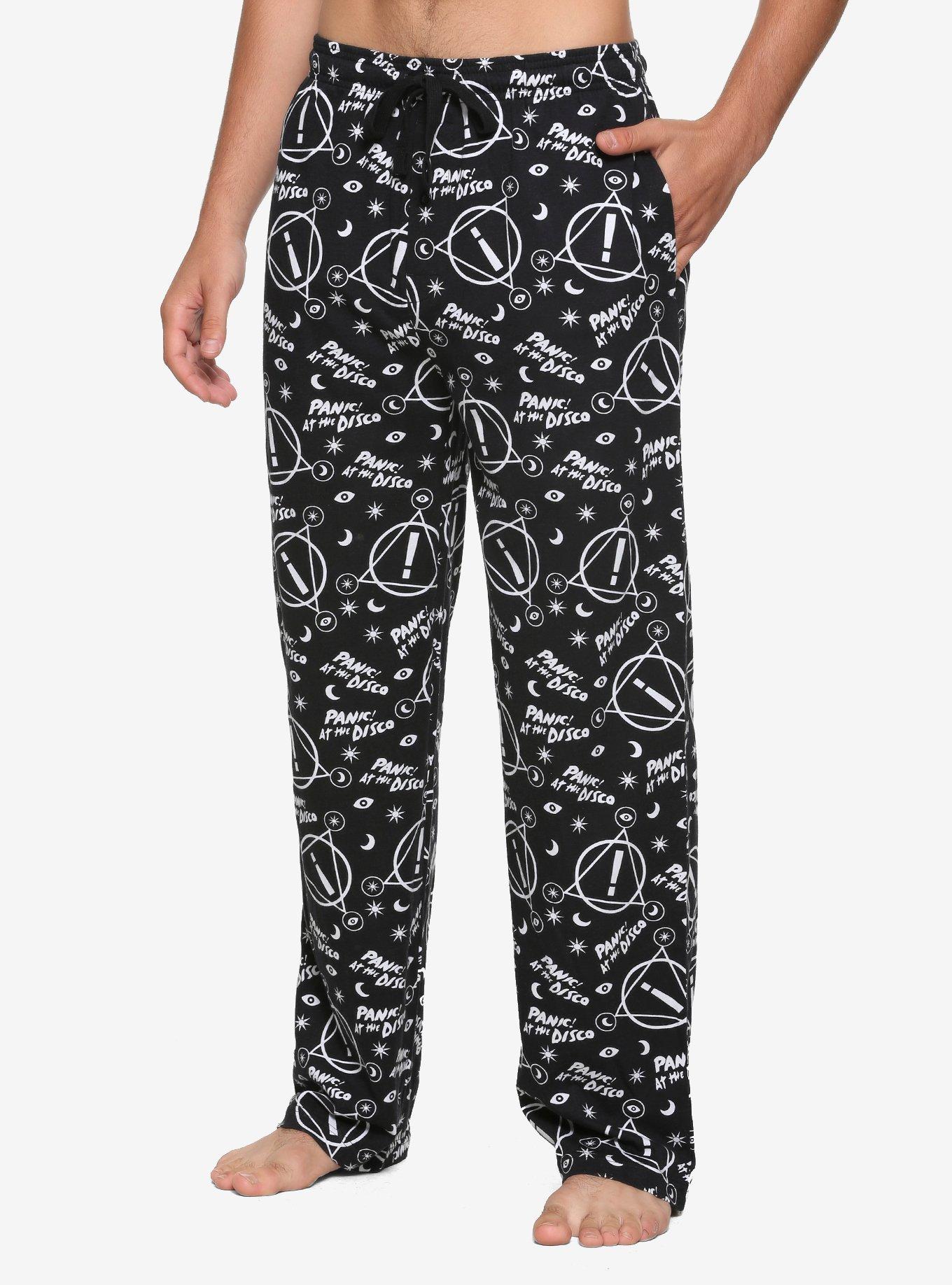 Panic! At The Disco Black & White Logo Pajama Pants, MULTI, hi-res