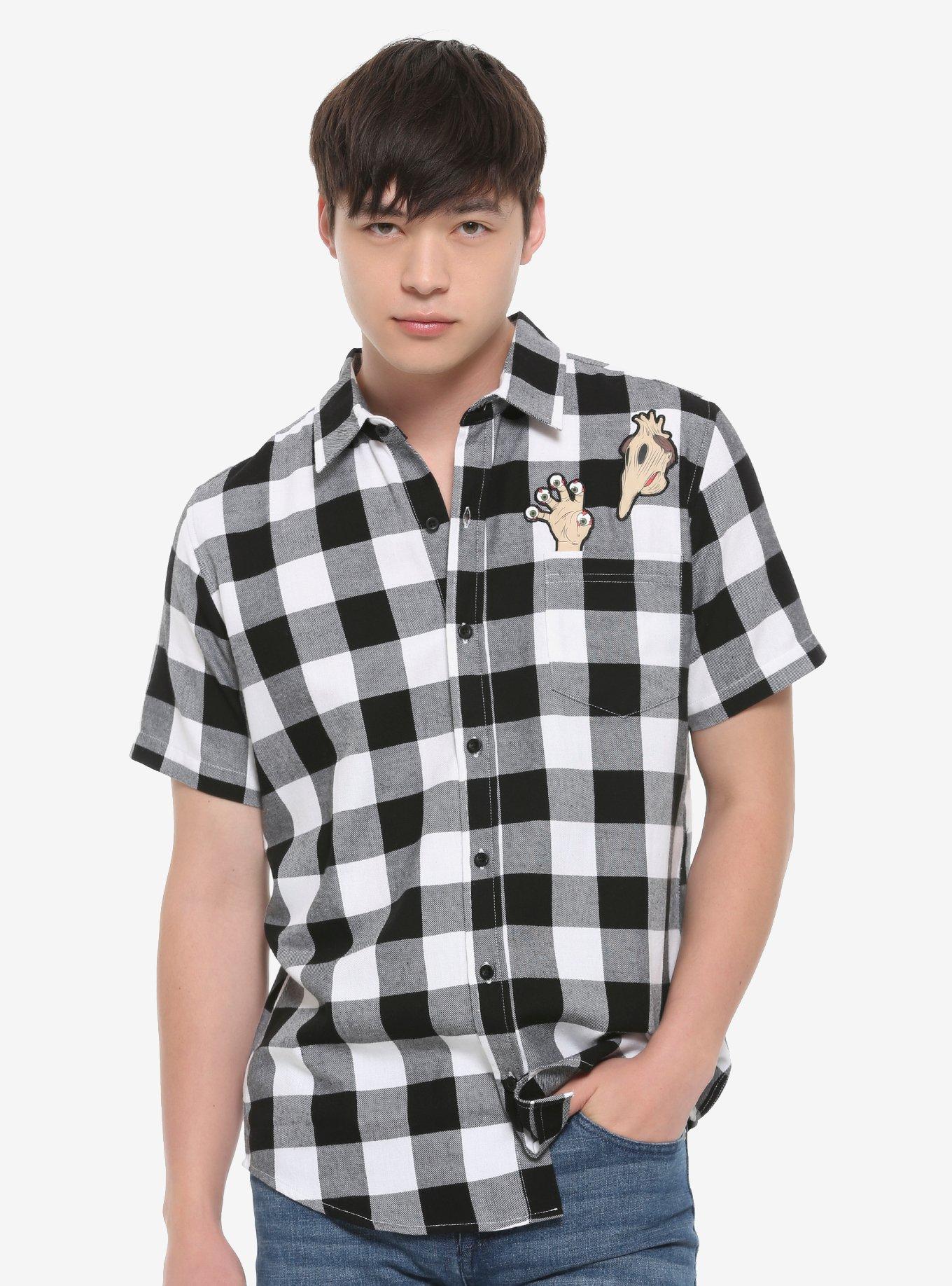 Beetlejuice Adam Maitland Plaid Woven Button-Up, BUFFALO PLAID, hi-res