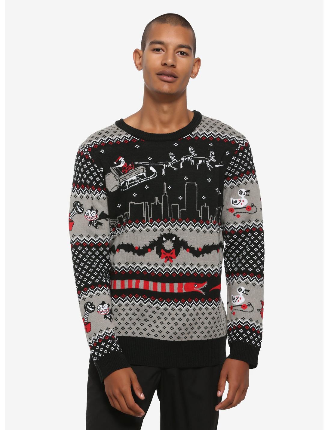 Disney The Nightmare Before Christmas Sleigh Light-Up Ugly Holiday Sweater - BoxLunch Exclusive, MULTI, hi-res