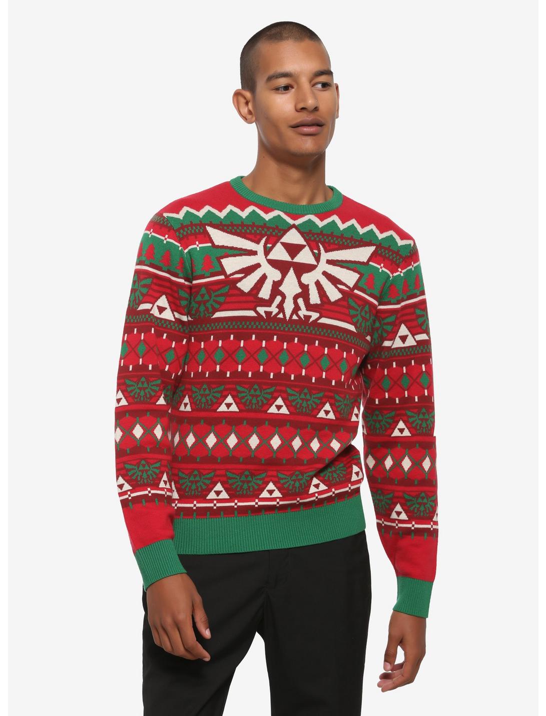 Nintendo The Legend of Zelda Emblem Ugly Holiday Sweater - BoxLunch Exclusive, MULTI, hi-res