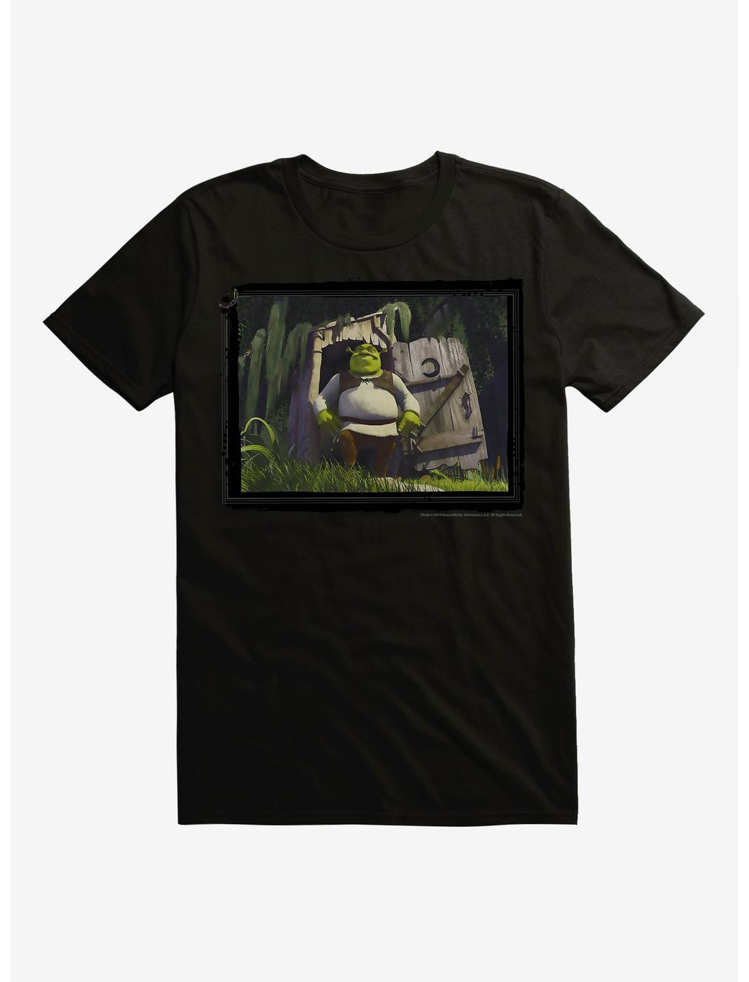 Shrek Outhouse Scene T-Shirt, BLACK, hi-res