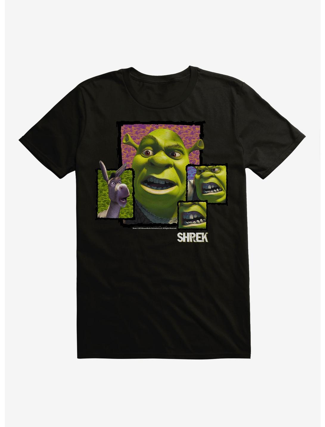 Shrek Shrek Donkey Close Up T-Shirt, BLACK, hi-res