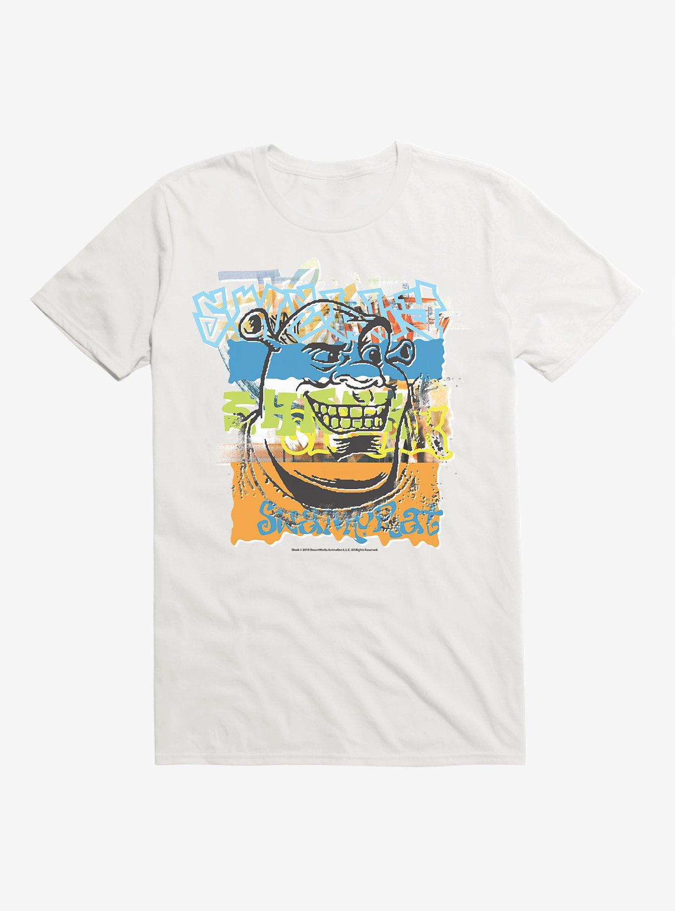 Shrek Shrek Grafitti Art T-Shirt, WHITE, hi-res