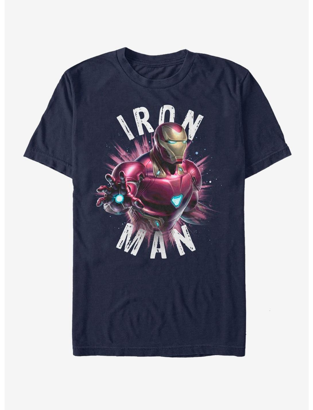 Marvel Avengers Endgame Iron Man Burst T-Shirt, NAVY, hi-res