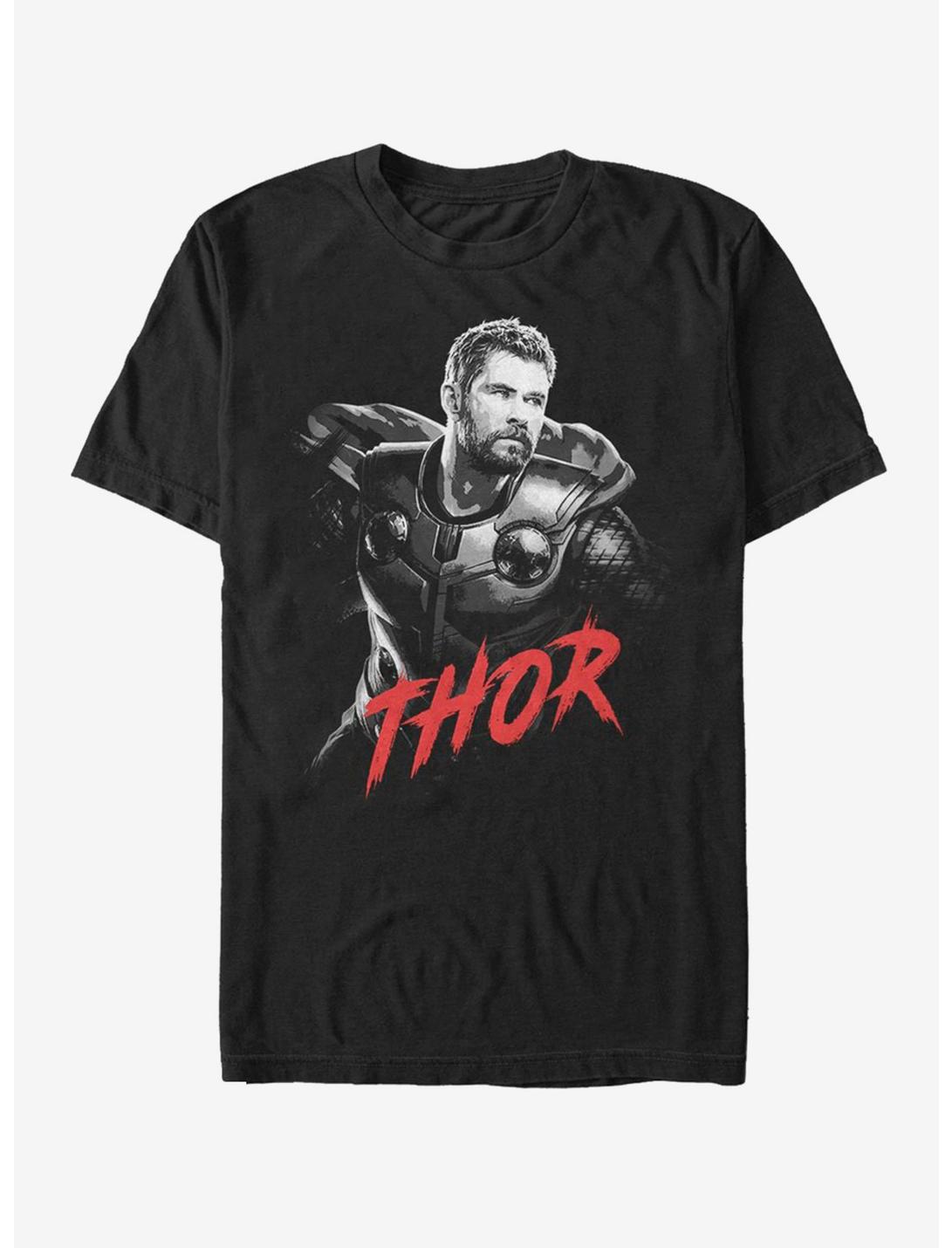 Marvel Avengers Endgame High Contrast Thor T-Shirt, BLACK, hi-res